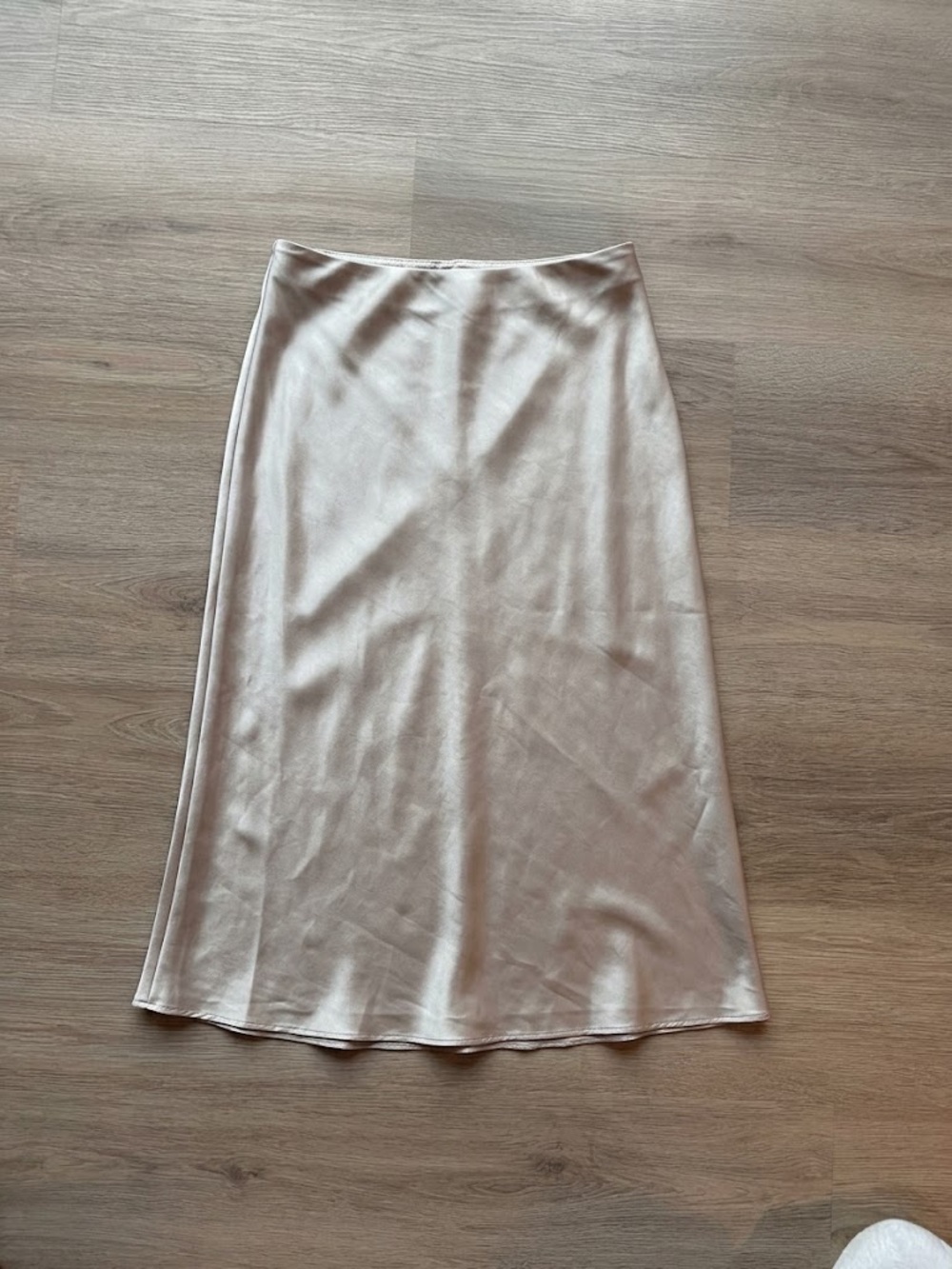 100% Washable Silk Midi Skirt - Neutral Beige
